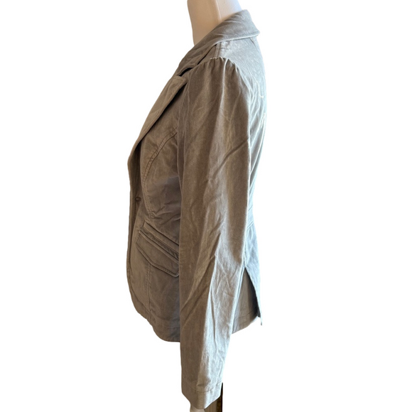 White House Black Market Gray Velvet Blazer Jacket Size 6 EUC SKU0621 - Picture 3 of 8